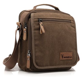 Fansela(TM) Retro Vintage Multi-pocket Small Canvas Shoulder Bag Cross-body Pack