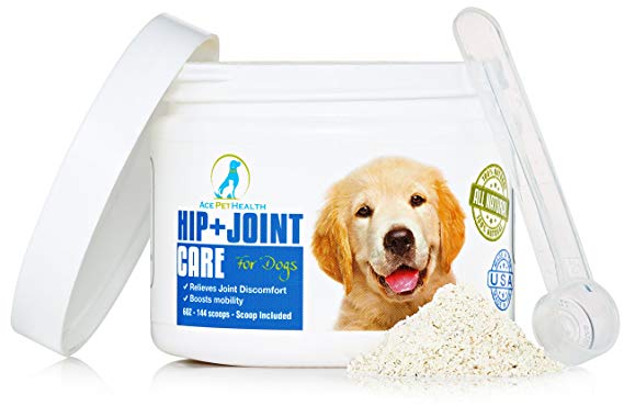 Ace Pet Health Joint Support Powder 6oz - Glucosamine Chondroitin for Dogs with MSM - Arthritis Pain Relief for Dogs with Kona Berry and Turmeric - Anti inflammatory for Dogs