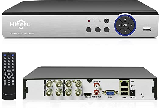 8 Channel DVR,Hiseeu 5MP Digital Video Recorder,H.265  CCTV DVR for Security Camera,IPC/AHD/TVI/CVI/Analog 5 in 1 Hybrid Digital Video Recorder, Easy Remote Access, No Monthly Fee, No Hard Drive