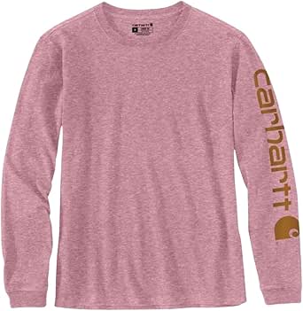 Carhartt Women's Loose Fit Heavyweight Long-Sleeve Logo Sleeve Graphic T-Shirt