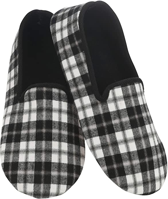 Snoozies Mens Slippers - House Slippers for Men - Light Weight Plaid
