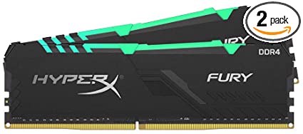 HyperX Fury 32GB 3466MHz DDR4 CL16 DIMM (Kit of 2)  RGB XMP Desktop Memory HX434C16FB3AK2/32