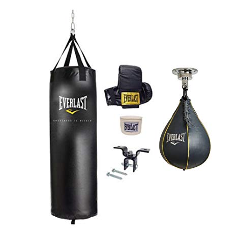 Everlast Boxing Kit 70lb Heavy Bag, Gloves, Hand Wraps, Everhide Speed Bag and Speed Bag Swivel