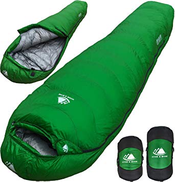 Hyke & Byke 0 Degree F 625 Fill Power Hydrophobic Sleeping Bag with Advanced Synthetic - Ultra Lightweight 4 Season Men’s and Women’s Mummy Bag Designed for Backpacking