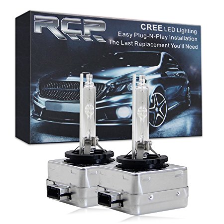 RCP - D1S6CA - D1S 6000K Xenon HID Repcement Bulb Diamond White Metal Stents Base 12V Car Headlight Lamps Head Lights 35W