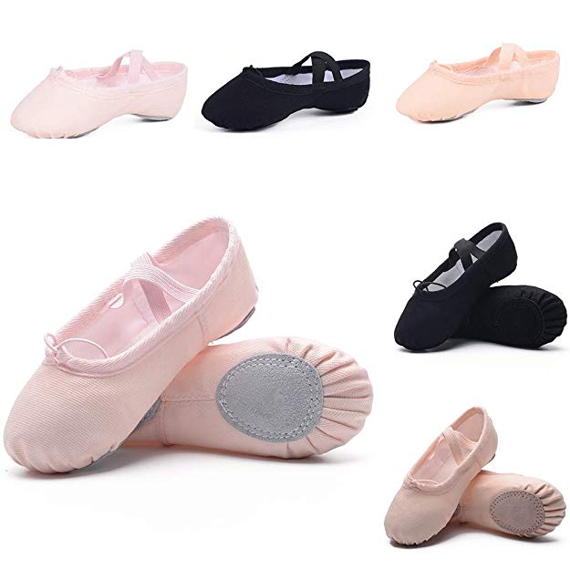 Ruqiji Ballet Shoes for Girls/Toddlers/Kids/Women, Canvas Ballet Shoes/Ballet Slippers/Dance Shoes, Better Fit