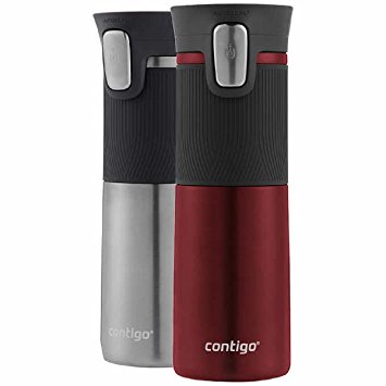 Contigo AUTOSEAL Vacuum Insulated Stainless Steel Travel Mugs (2, Spiced Wine/ Stainless Steel)