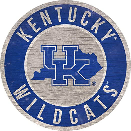 Fan Creations Kentucky Wildcats 12" Circle with State and Team Logo Wood Sign