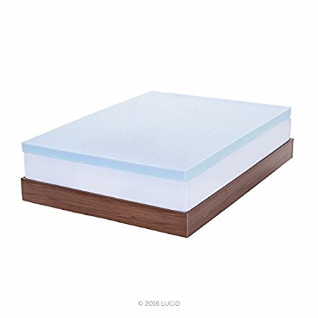 LUCID 3-inch Gel Memory Foam Mattress Topper - California King