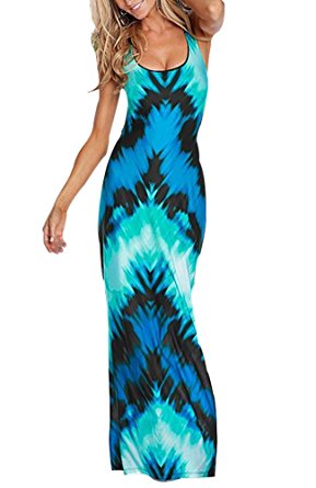 NORAME Women’s Sexy Boho Maxi Dress for Evening Party Summer Straps Sundress