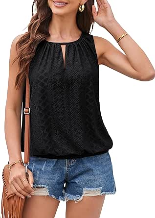 GRACE KARIN Womens Tank Tops V Neck Dressy Casual Cami Sleeveless Camisole Blouses Eyelet Shirts Summer Tank Tops