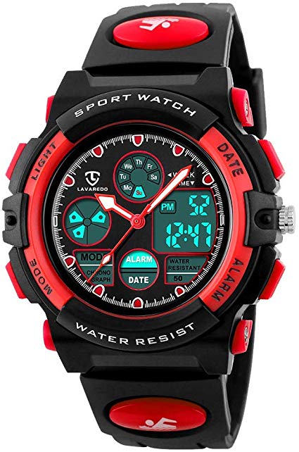 Watch Kid's Watches Boys Analog Digital Quartz Sport Electronic Military Dual Time Waterproof LED Back Light 164Ft 50M Water Resistant Calendar Alarm Stopwatch Multifunction (Blue) …