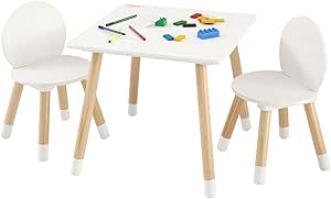 VEVOR Kids Table and 2 Chairs Set, Toddler Table and Chair Set, Children Multi-Activity Table for Art, Craft, Reading, Learning, 1 Table and 2 Chairs