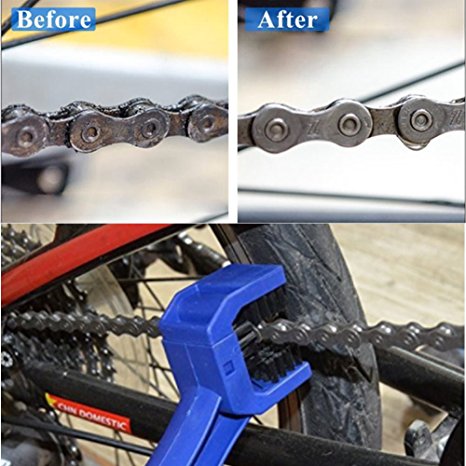 HENGSHENG Motorcycle & Bike Chain Cleaning Tool - Multi-purpose for All Bikes - Works Great with Degreasers - Great Brush Action