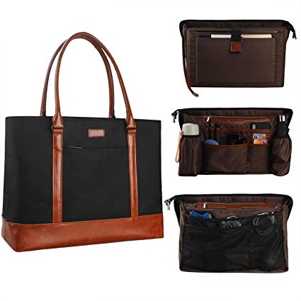 MONSTINA Laptop Tote Bag, 15.6 Inch Laptop Bag for Women Teacher,Large Laptop Organizer Bag,Waterproof Briefcase Shoulder Bag Handbags for Work