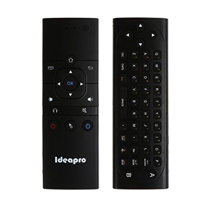 2.4GHz Mini Wireless Keyboard Mouse Ideapro® Fly Mouse with IR Remote,Voice search,Headphone output,microphone,audio out Multifunctional for Android IOS and Windows PC,detachable build-in battery