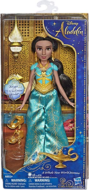 Disney Singing Jasmine Doll with Outfit & Accessories, Inspired by Disney's Aladdin Live-Action Movie, Sings A Whole New World, Toy for 3 Year Olds