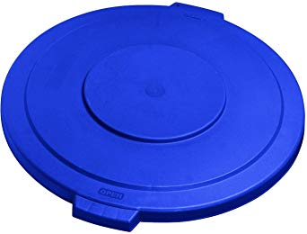 Carlisle 34103314 Bronco Polyethylene Round Lid, 24" Diameter x 2.13" Height, Blue, for 32 Gallon Trash Containers