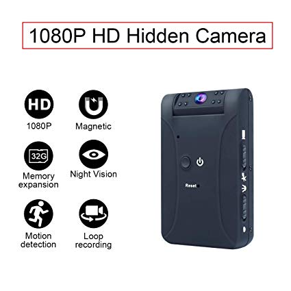 Hidden Camera-1080P Portable Mini Security Camera Nanny Cam with Night Vision/Motion Detection /1200mAh Battery for Home and Office,Indoor/Outdoor Use-No WiFi Function