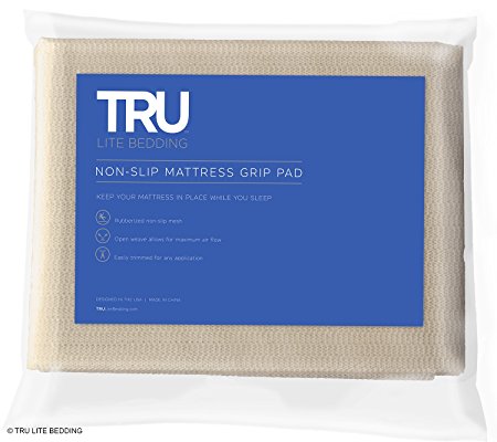 TRU Lite Bedding Non Slip Mattress Grip Pad - Keeps All Mattress Types In Place For a Great Night's Sleep - Ideal For Platform Bed or Futon - Easy and Simple Fit - Full Size - Rug Pad for 4' x 6' Rug