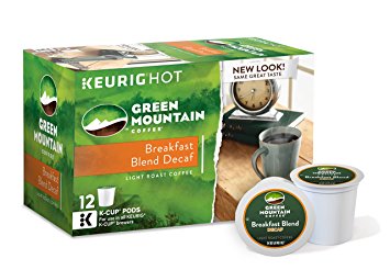 Green Mountain Coffee Keurig Single-Serve K-Cup Pods, Breakfast Blend Decaf Light Roast Coffee, 72 Count (6 Boxes of 12 Pods)