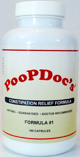 PoopDocs Constipation Relief Formula 1 LARGE BOTTLE - 180 Cap