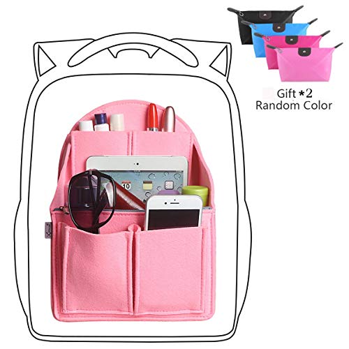 xhorizon SR Felt Backpack Organizer Insert, Handbag Organizer, Backpack Purse and Travel Backpack, Multi Pocket Bag in Bag Organizer for Tote & Handbag & Backpack Shaper, Multipocket Insert Bag