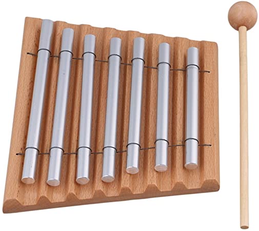 lovermusic 7 Tone Wooden Woodstock Instrument Energy Chime with Mallet and 7 Tube
