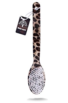 Woods World Dry Brushing Body Brush Long Plastic Handle Reach Back Body Shower SPA Scrubber for Perfect Skin(Brown Leopard Print)