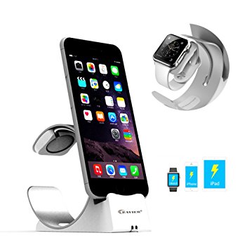 Apple Watch Stand,BAVIER iPhone Charger Dock Station, iPhone Charging Station compatible iPhone and iPad. (White)