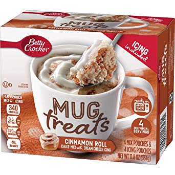 Betty Crocker Baking Mug Treats Cinnamon Roll Cake Mix with Cream Cheese Icing, 11.8 oz(us)