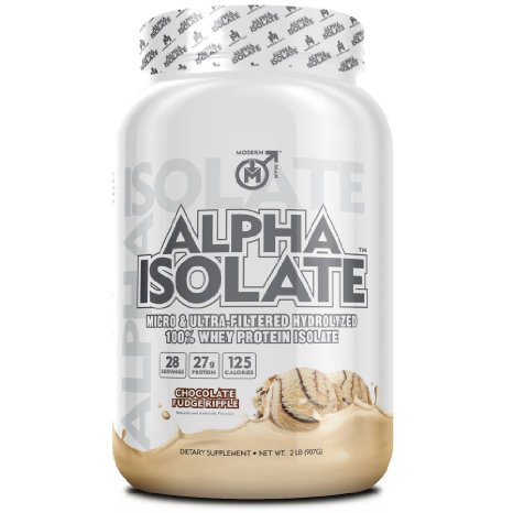 Alpha Isolate - Ultra-Filtered Pure Whey Protein Isolate for Muscle Gain, Increased Strength and Better Recovery, Proven Lean Muscle Builder, Chocolate Fudge Ripple, 2 Pound