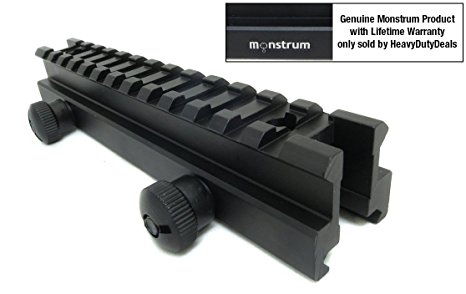 Monstrum Tactical Medium Profile Picatinny Riser Mount (0.8" H x 5.7" L), for Scopes and Optics