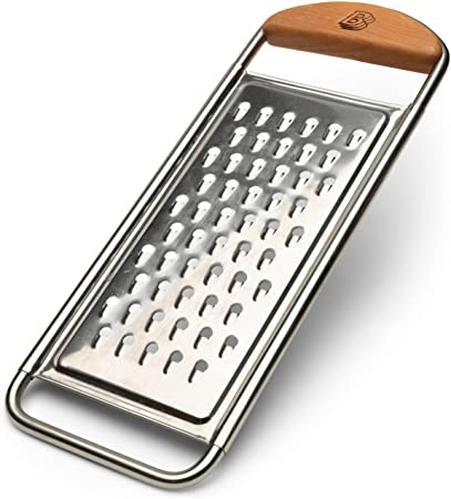 Kings County Tools | All Metal Cheese & Vegetable Grater with Wooden Handles | Made in Italy