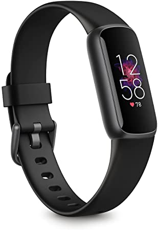 Fitbit Luxe Fitness and Wellness Tracker with stress management, sleep tracking and 24/7 Heart Rate, Black/Graphite, One Size (S & L Bands Included)