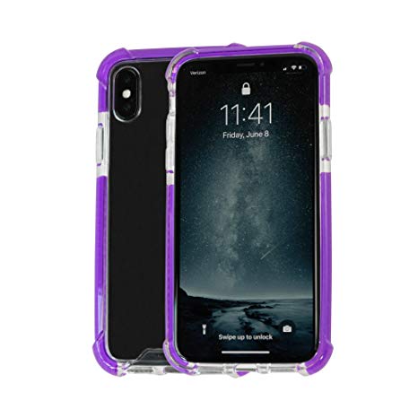 Idea Promo Ultra Clear Case for iPhone X R Clear Case, iPhone 10 R, Shock-Absorption and Anti Scratch, Heavy Duty Protective, Reinforced Conner and Rubber Bumper Shockproof (Purple)