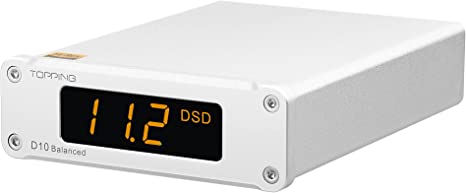 Topping D10 Balanced USB DAC ES9038Q2M XMOS XU208 PCM384kHz DSD256 HiFi DAC Decoder (Silver)