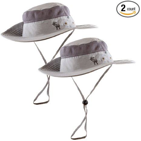 The Friendly Swede Sporty Outdoor Boonie Hat with Mesh Panel and Embroidery Logo 2 Pack