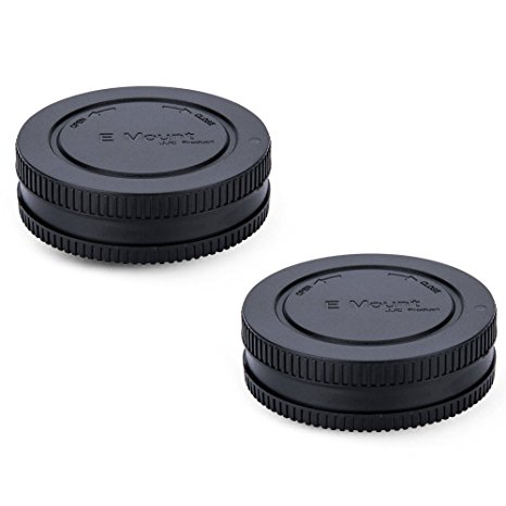 (2-Pack) JJC Body Cap and Rear Lens Cap Kit for Sony NEX Series Mirrorless Cameras   Sony NEX E-mount Lenses