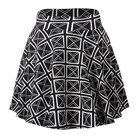 Urban CoCo Women's Basic Flared Casual Mini Skate Skirt Versatile Stretchy