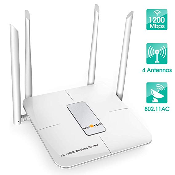 WiFi Router Ac 5ghz Wireless Router for Home Office Internet Gaming Compatible with Alexa