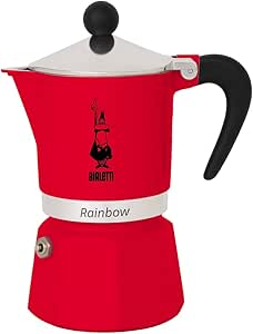 Bialetti 4962 Rainbow Caffettiera Colorata, Alluminio, Rossa, 3 Tassen, Rot