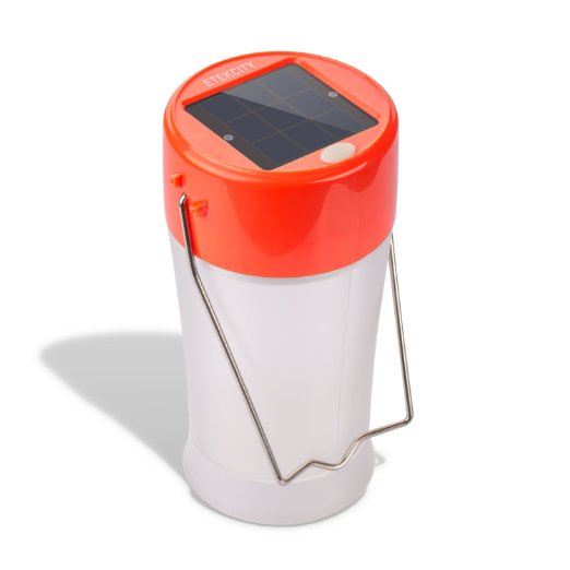 Etekcity Portable Rechargeable Outdoor USB and Solar LED Camping Lantern Orange