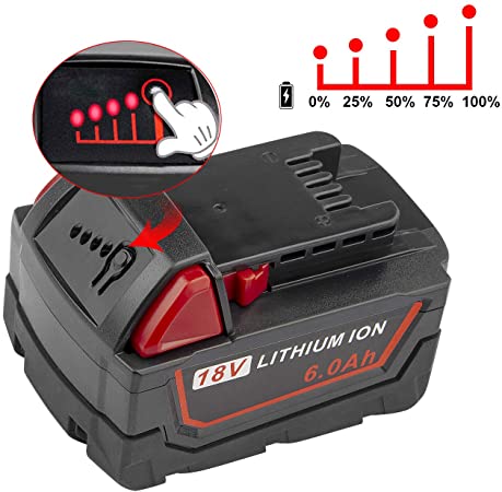 [1Pack] 18V 6.0Ah Replacement Battery for Milwaukee M18 Battery Lithium 48-11-1860/48-11-1850/48-11-1840/48-11-1828/48-11-1820/48-11-1815