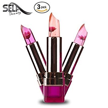 flower jelly lipstick Temperature Change Moisturizer flower lip stick by Sela Beauty 3 color/flavor set