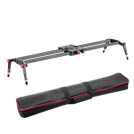 Neewer® 23.6"/60cm Carbon Fibre Camera Track Dolly Slider Rail System with 17.5lbs/8kg Load Capacity for Stabilizing Movie Film Video Making Photography DSLR Camera Such As Nikon Canon Pentax Sony