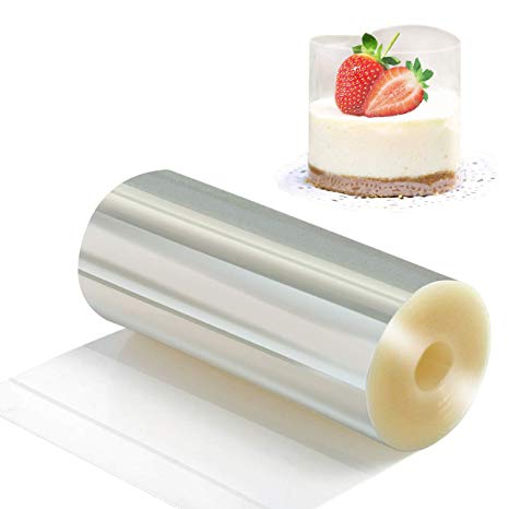 Cake Collars 4.7 x 394inch - Picowe Clear Acetate Strips, Transparent Acetate Roll, Mousse Cake Collar for Chocolate Mousse Baking, Cake Decorating