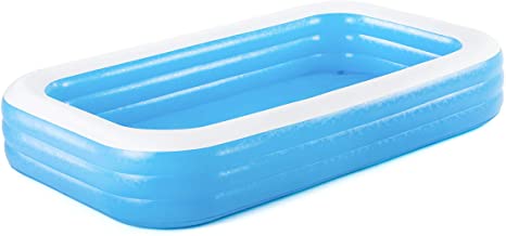 Bestway BW54009-20 Inflatable Family Pool, Blue Rectangular with Water Capacity 1,161L
