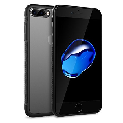 iPhone 7 Plus Case,TechRise Apple iPhone 7 Plus Case Cover Slim-Fit Shock-Absorption Bumper and Anti-Scratch Clear Back for iPhone 7 Plus 5.5 Inch -Black