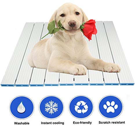 RIOGOO Pet Cooling Pad, Self Dog Cooling Indoor. Aluminum Alloy Foldable Cooling Mat for Dogs and Cats